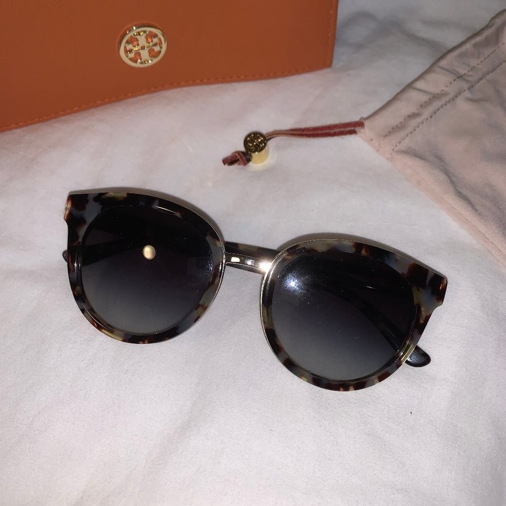 Tory Burch Dark Grey Tortoise Shell Sunglasses